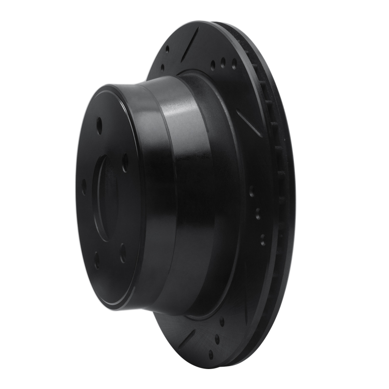 Chevrolet Blazer Brake Rotor (1) - Rear Left - R1 Concepts - Drilled & Slotted - Black - `97-`05